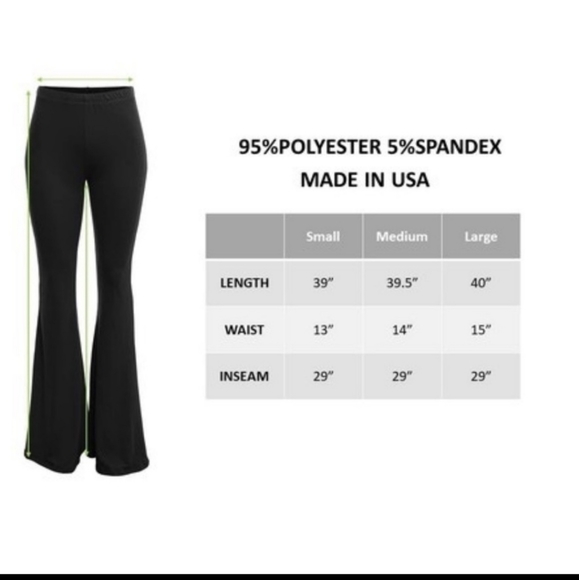 🔥 NEW PETITE BELL BOTTOM BRUSHED KNIT PANTS  BLACK! Size Small Medium Large - Picture 4 of 4